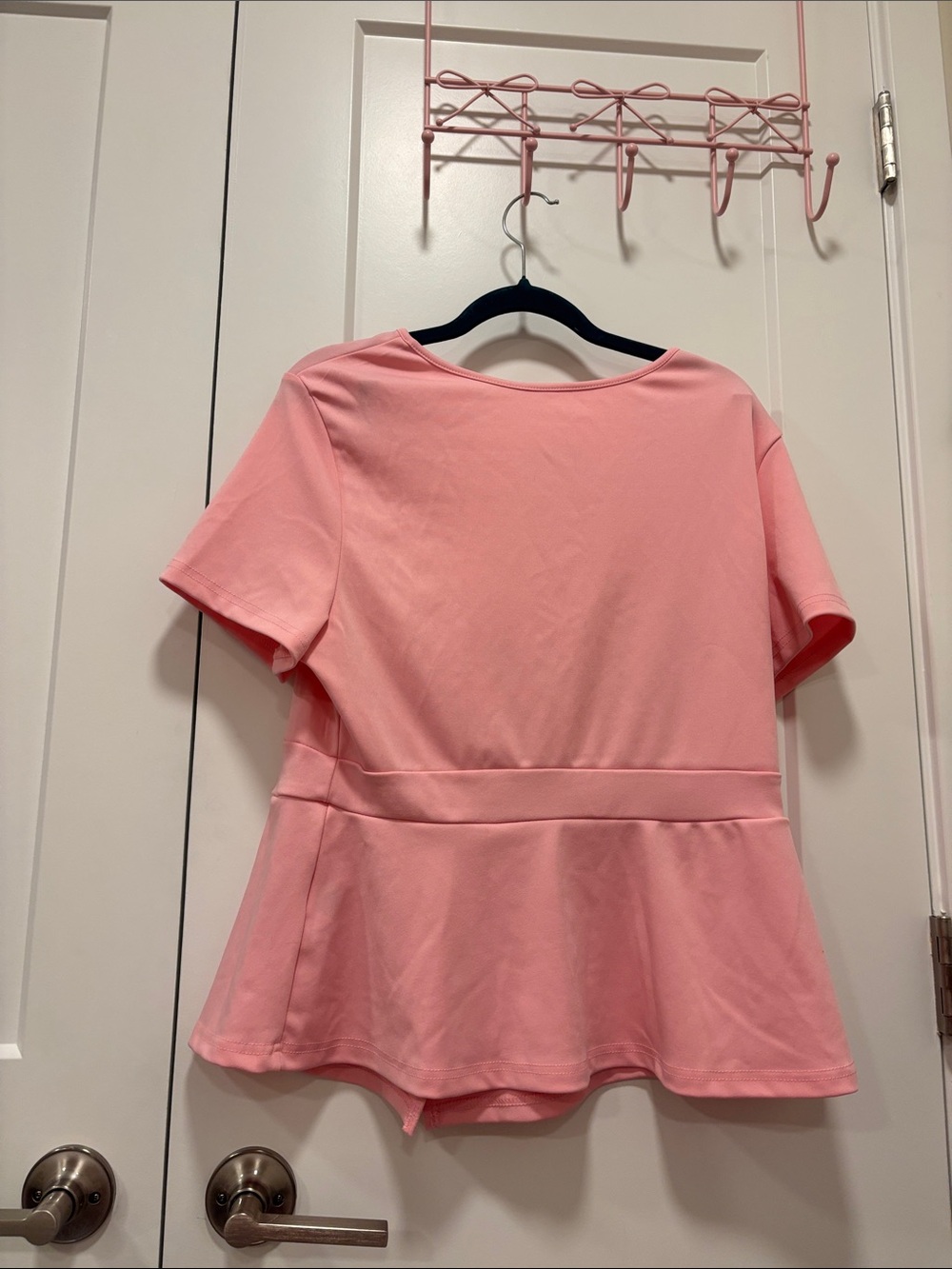 SHEIN Blush Peplum Short-Sleeve Top